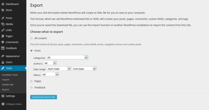 Import and Export several Articles in WordPress