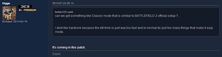 Battlefield classic mode for Battlefield 4 will come with the next patch