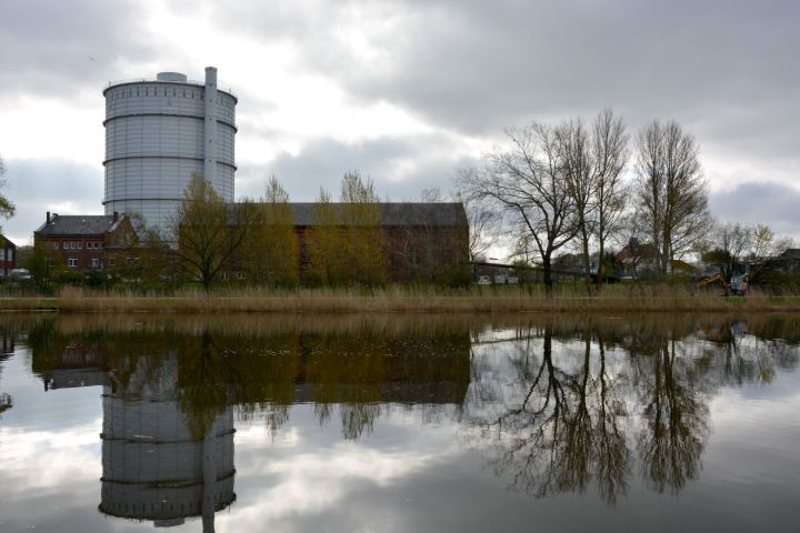 Trave River And Gas Holder