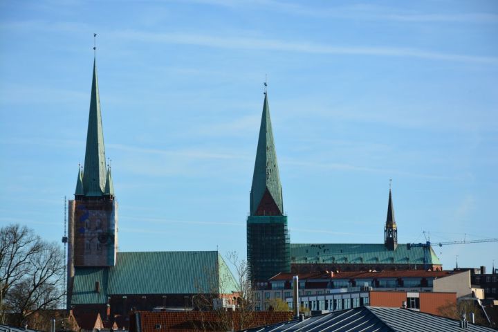 Lübeck Petri Church And Marys Church Under Refurbishment