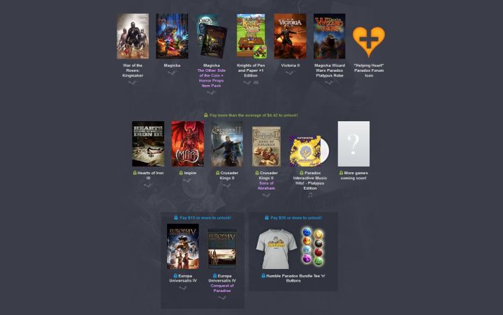 Paradox Humble Bundle