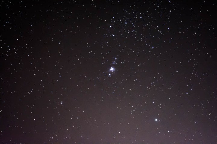 Orion's Belt, Orion Nebula and Hamburg's Light Pollution