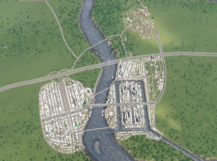 Cities Skylines Screenshot - City Riverbank