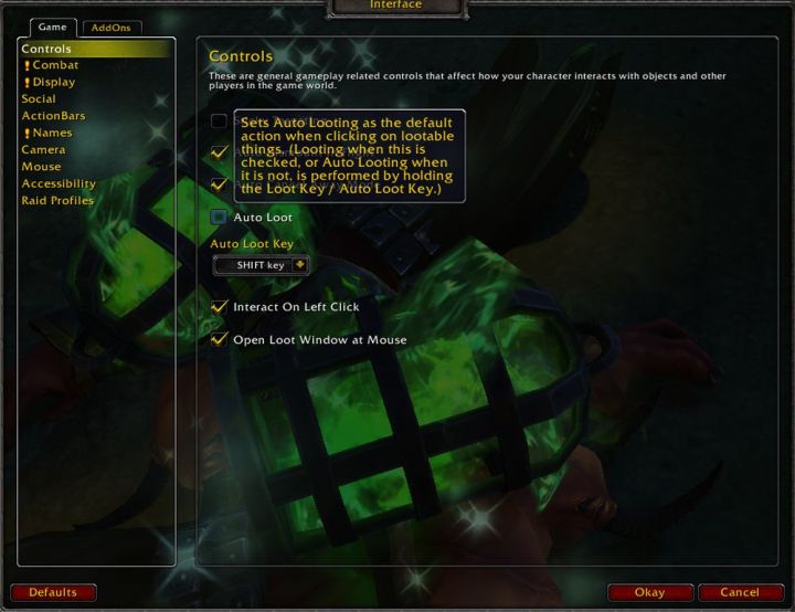 How to enable Auto Loot in World of Warcraft