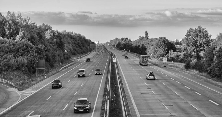 German Autobahn in Black and White