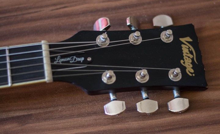 Vintage V100 Distressed Lemon Drop Headstock