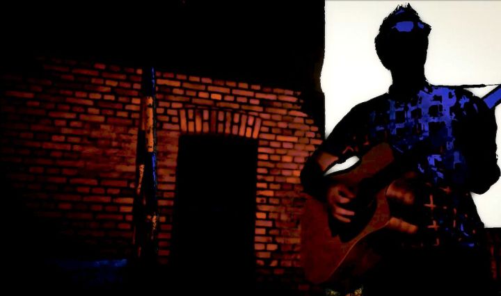 abstract image of me playing guitar