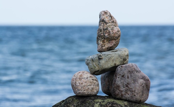 Rock balancing at the Baltic Sea