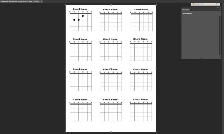 Photoshop chord chart work in progress screenshot